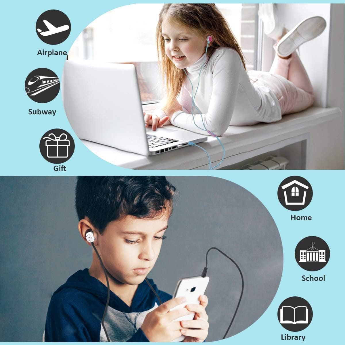 Professional title: " Donut Earbuds for Kids with Microphone and Storage Case - Cute In-Ear Headphones Ideal for School Girls and Boys"