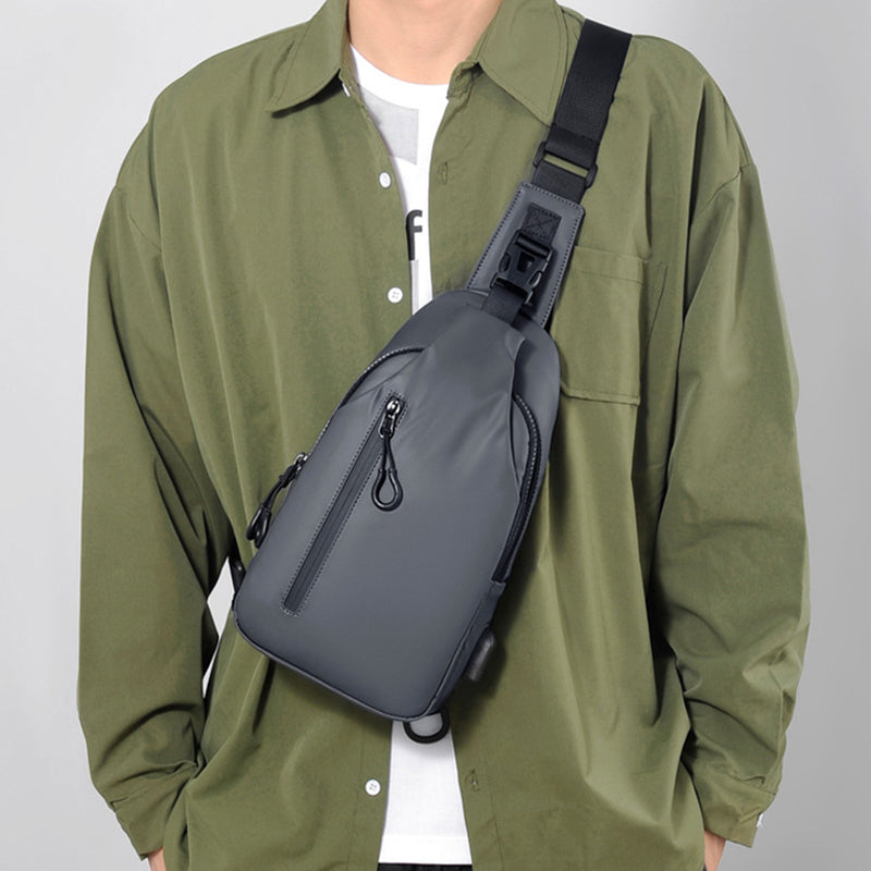 Black Sling Crossbody Backpack Shoulder Bag For Chest Bag