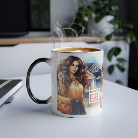 Caffeine & Closings: Fueling the Real Estate Dream | Color Morphing Mug, 11oz