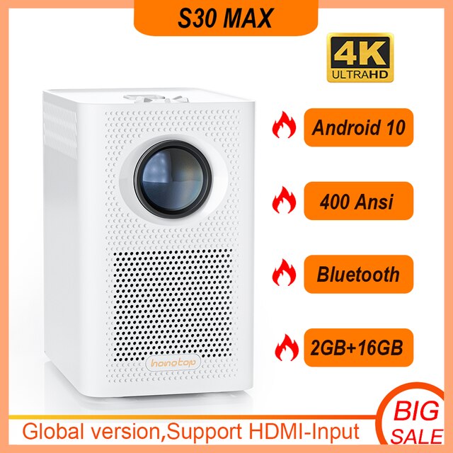 Experience Cinema Magic Anywhere with the Global Version S30 Mini 4K Projector| Full HD 1080P | LED, Bluetooth, WiFi | Portable Projector