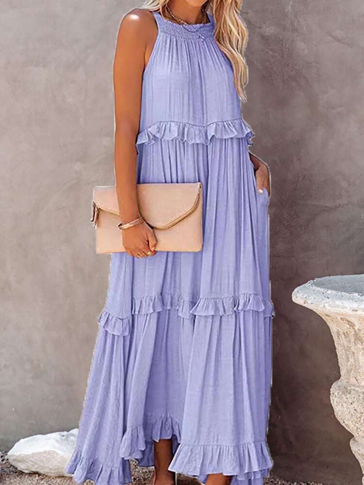 Elegant Hollow Tie-Up Party Dress Casual Women Dress