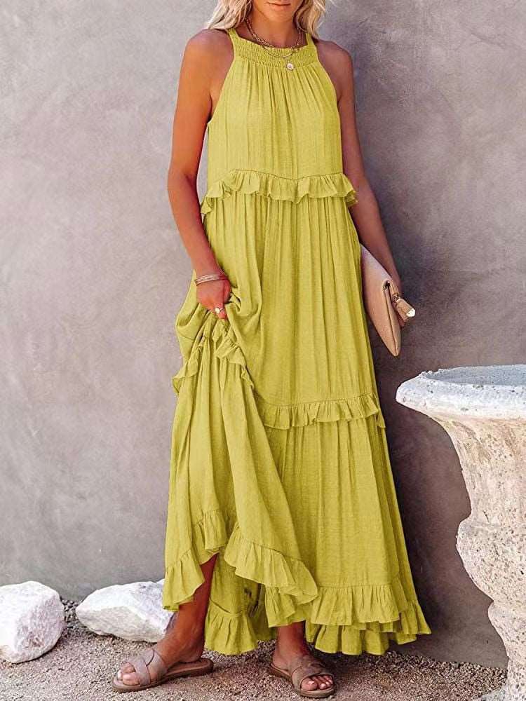 Elegant Hollow Tie-Up Party Dress Casual Women Dress