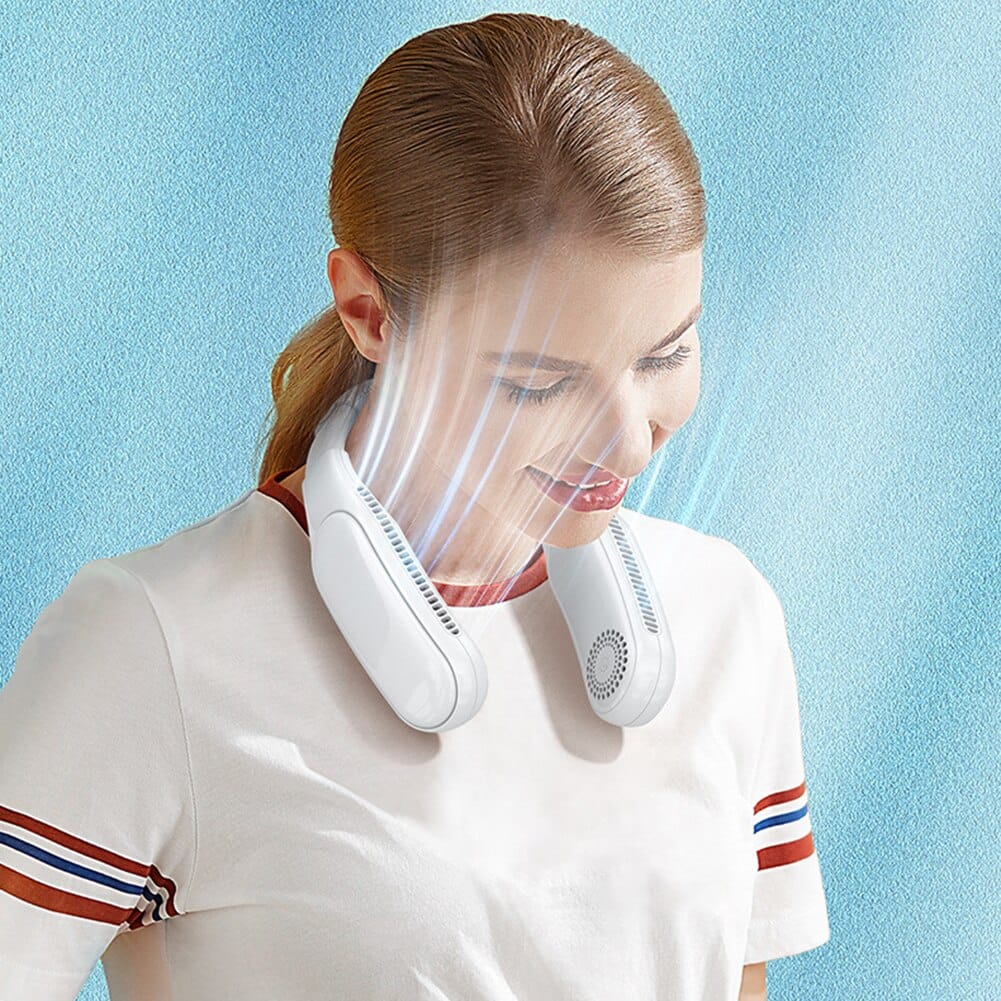 Portable Hanging Neck Fan | 4000mAh Air Conditioning Leafless Fan for Outdoor Air Cooling | USB Bladeless Mute Sports Neckband Fans