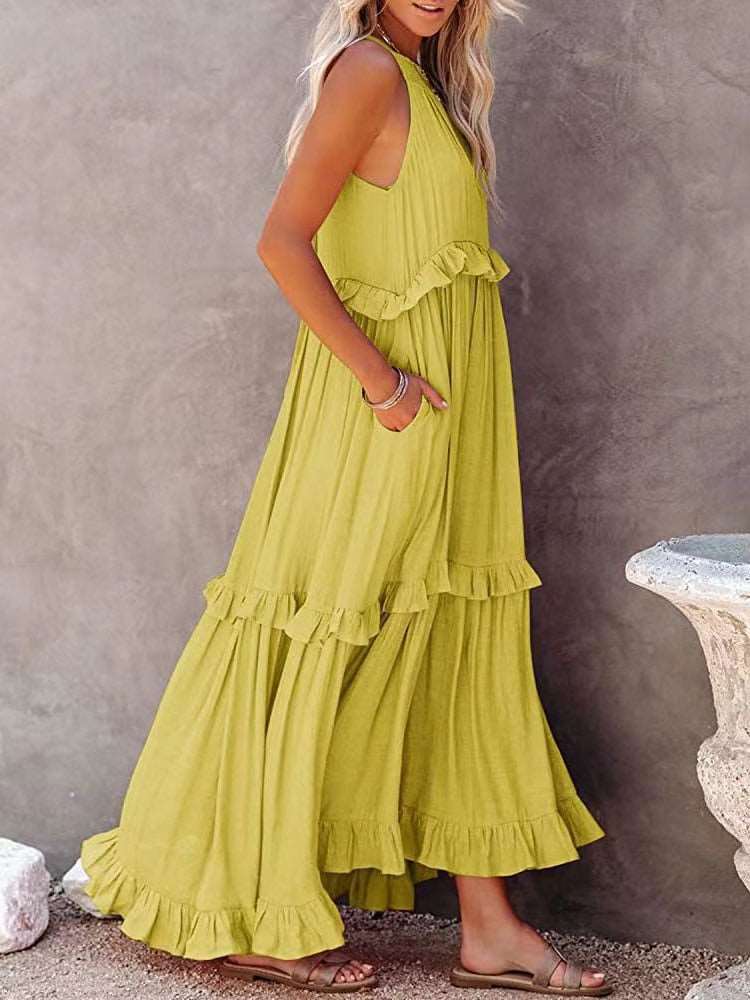 Elegant Hollow Tie-Up Party Dress Casual Women Dress