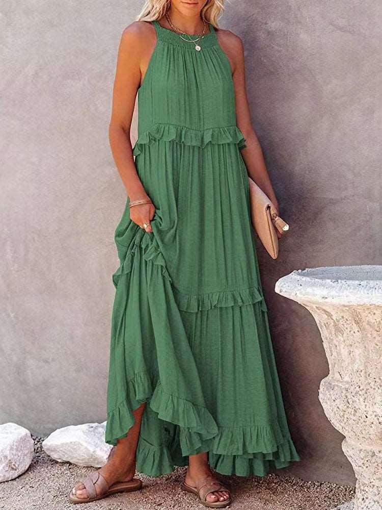 Elegant Hollow Tie-Up Party Dress Casual Women Dress