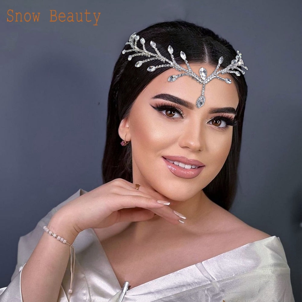 Royal Radiance Bridal Tiara: Sparkling Rhinestone Headpiece for a Regal Look