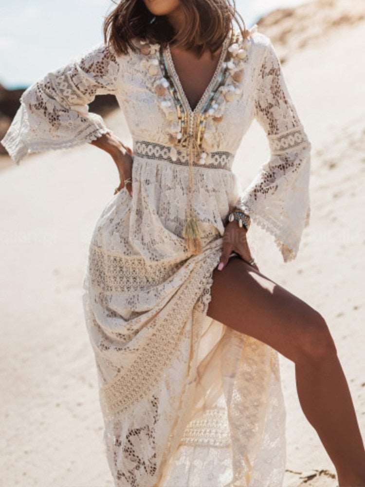Channel Your Inner Boho Goddess with our Stunning Summer Bohemian Long Dresses!