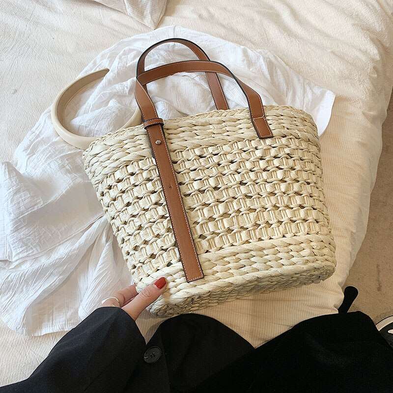 Embrace the Bohemian Women Weave Straw Tote Bag 2023 Summer Travel Beach Shoulder Bags Lady Weave Handbag Rattan Tote Bags