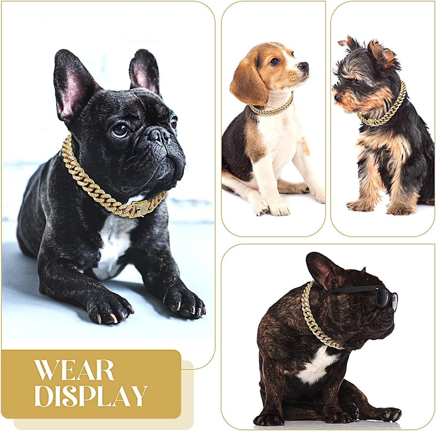 Luxury Diamond Dog Cuban Chain Collar | Secure Buckle | Pet Necklace Jewelry Accessories