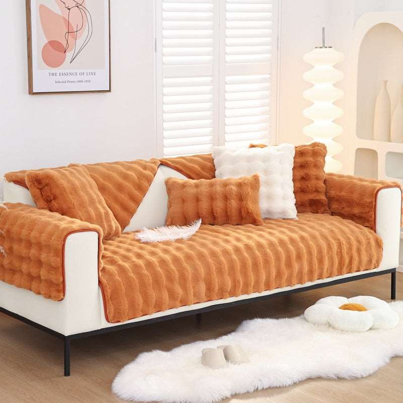 Elegant & Stylish Plush Sofa Padded Plush Cushion Sofa Cover