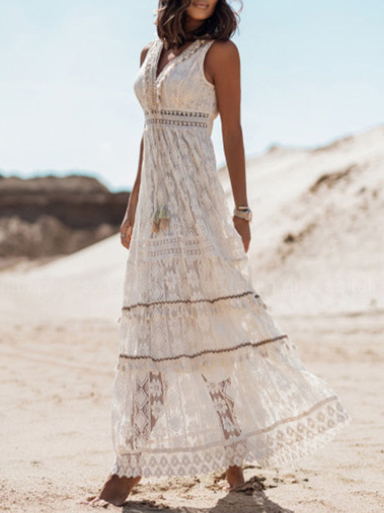 Channel Your Inner Boho Goddess with our Stunning Summer Bohemian Long Dresses!