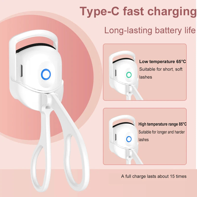 Effortless Elegance: Portable Electric Heated Eyelash Curler for Long-Lasting Curls and Defined Lashes – Your Go-To Thermal Makeup Tool