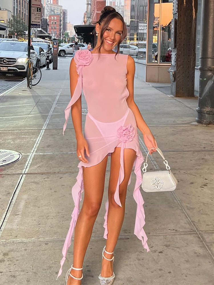 Stunning Sexy See-Through Mesh Ruffles Tassels Fairy Dress | Embrace Elegance