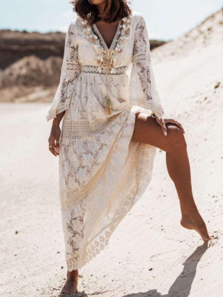 Channel Your Inner Boho Goddess with our Stunning Summer Bohemian Long Dresses!