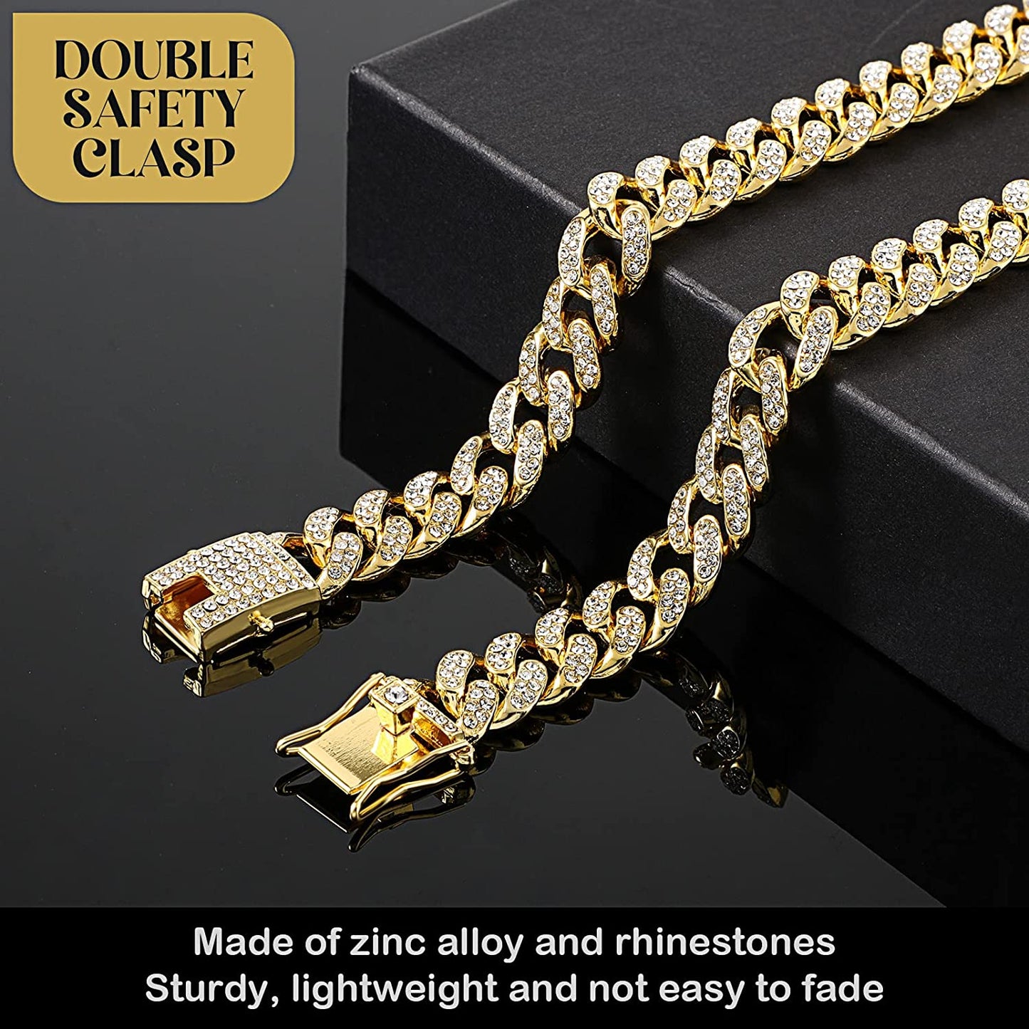 Luxury Diamond Dog Cuban Chain Collar | Secure Buckle | Pet Necklace Jewelry Accessories