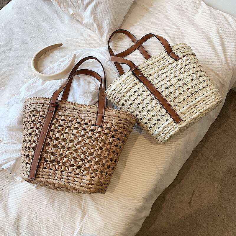 Embrace the Bohemian Women Weave Straw Tote Bag 2023 Summer Travel Beach Shoulder Bags Lady Weave Handbag Rattan Tote Bags
