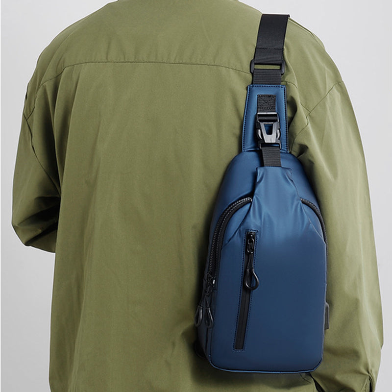 Black Sling Crossbody Backpack Shoulder Bag For Chest Bag