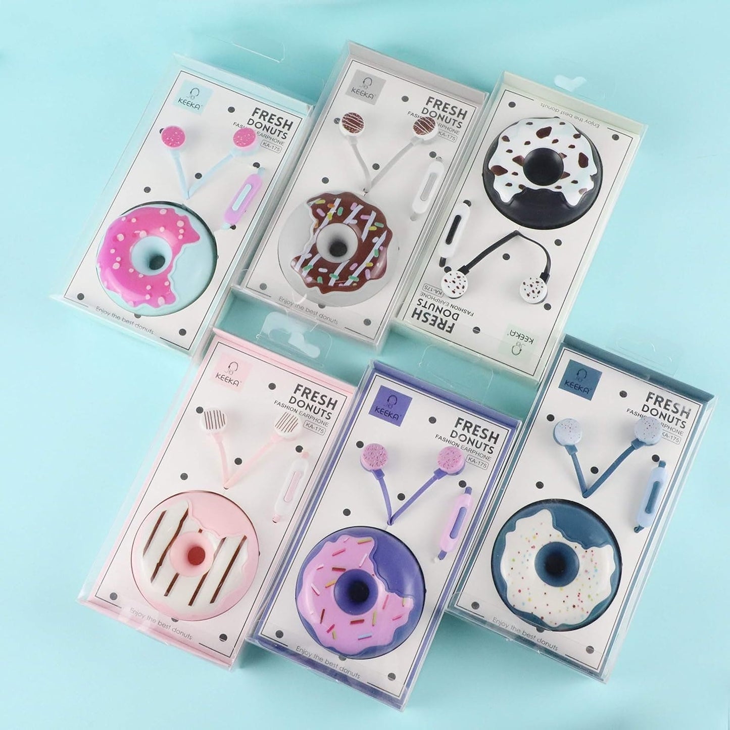 Professional title: " Donut Earbuds for Kids with Microphone and Storage Case - Cute In-Ear Headphones Ideal for School Girls and Boys"