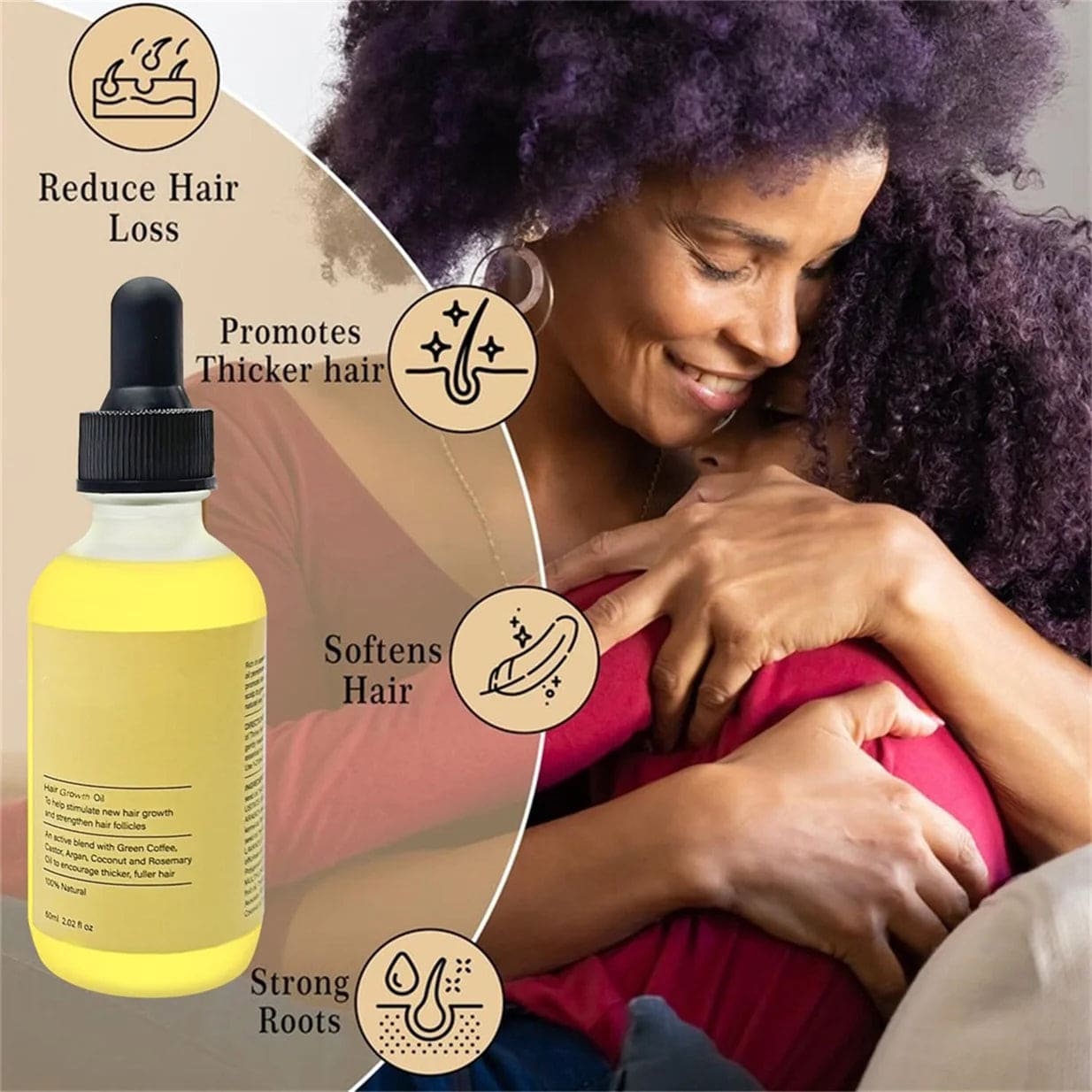 Natural Hair Growth Oil, Organic Veganic Natural Hair Growth Oil,Pure Natural Hair Density Essential Oil, Plant Extract Hair Growth Oil for Dry Damaged Hair and Growth (7Pcs)