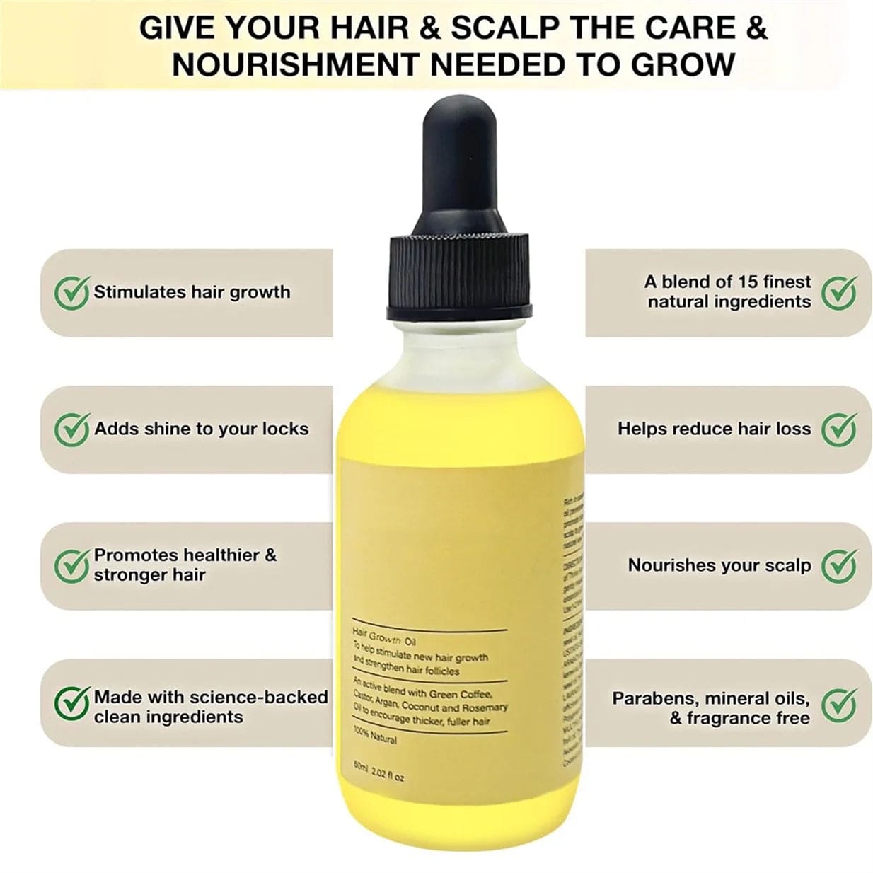 Natural Hair Growth Oil, Organic Veganic Natural Hair Growth Oil,Pure Natural Hair Density Essential Oil, Plant Extract Hair Growth Oil for Dry Damaged Hair and Growth (7Pcs)