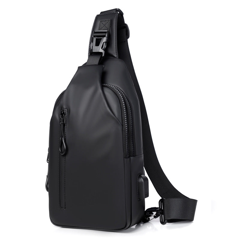 Black Sling Crossbody Backpack Shoulder Bag For Chest Bag