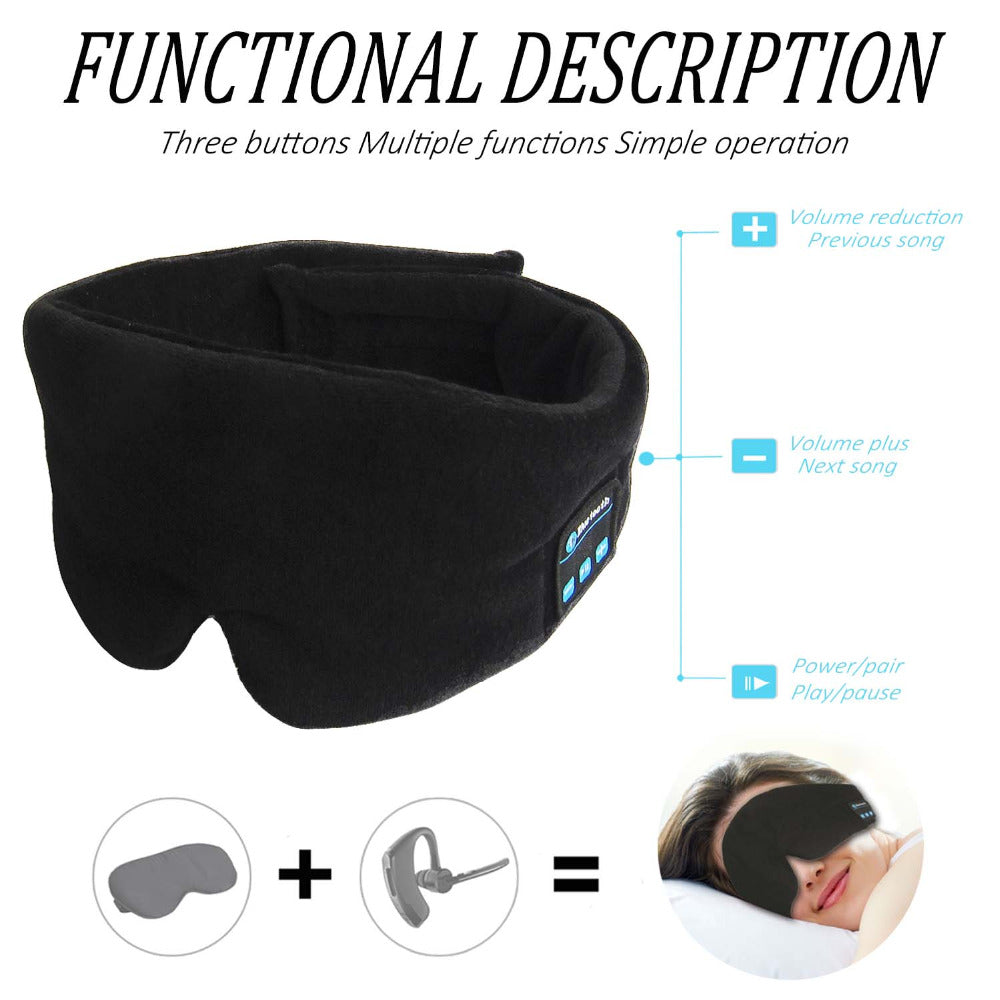 Wireless blackout bluetooth headset sleep goggles