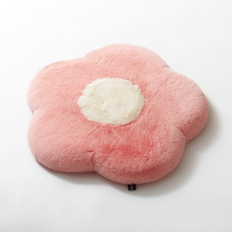 Flower Throw Pillow Furry Car Cushion Office Cushion