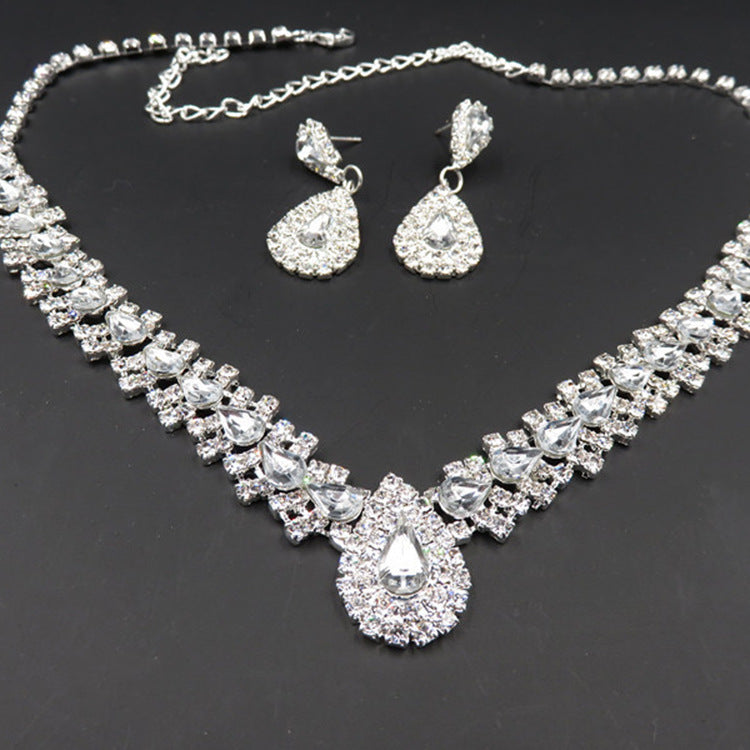 Bride Wedding Accessories Earrings Set | Elegant Drop Necklace Set