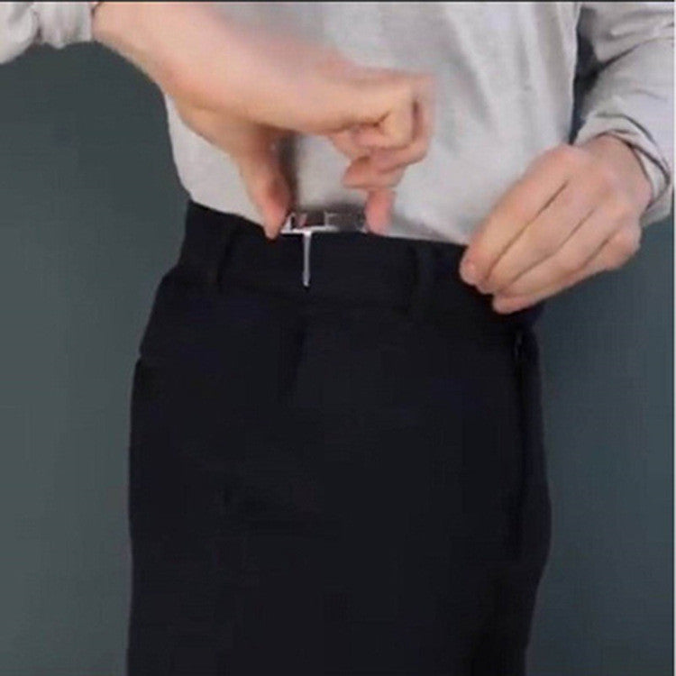 Folding invisible elastic belt buckle