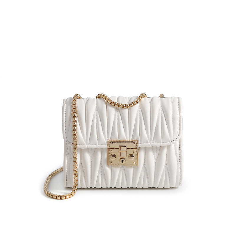 White and Black Women's Cute Style PU Purse with Chain | Fashionable Handbag