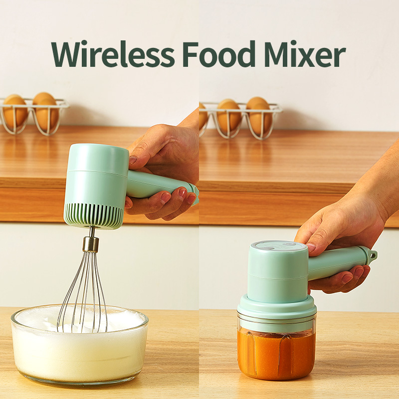 Electric Whisk USB High-power Rechargeable Cream Mixer Kitchen Household  Hand-held Mini Stainless Steel Whisk Baking Tool