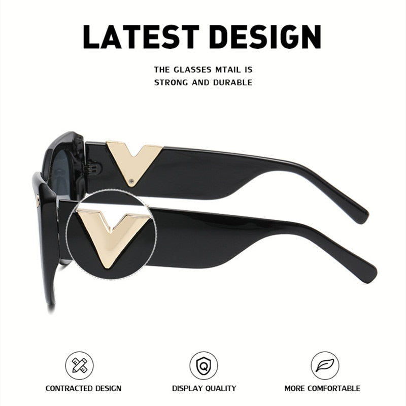 New Fashion Summer Cat's Eye Sunglasses Large Frame Retro Fashion Women's Outdoor Senior Sun Shading Sunglasses