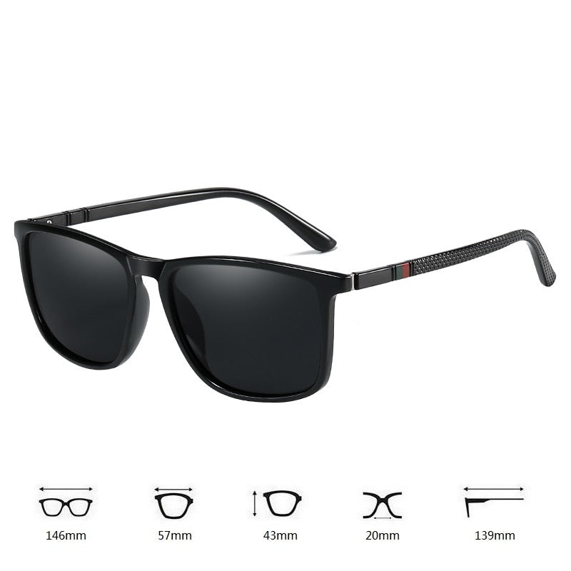 Luxury Square Vintage Polarized Sunglasses For Men or Women Fashion Travel Driving Anti-glare Sun Glasses Male TR90 Eyewear UV400