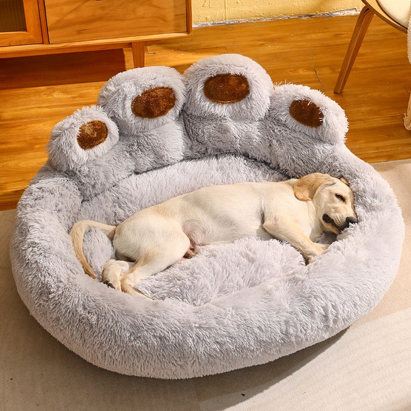 Large Bear Paw Shaped Dog Bed and Cat Mat - Deep Sleeping Warmth and Super Soft Cushion for Ultimate Relaxation