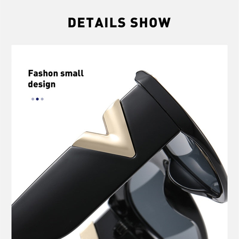 New Fashion Summer Cat's Eye Sunglasses Large Frame Retro Fashion Women's Outdoor Senior Sun Shading Sunglasses