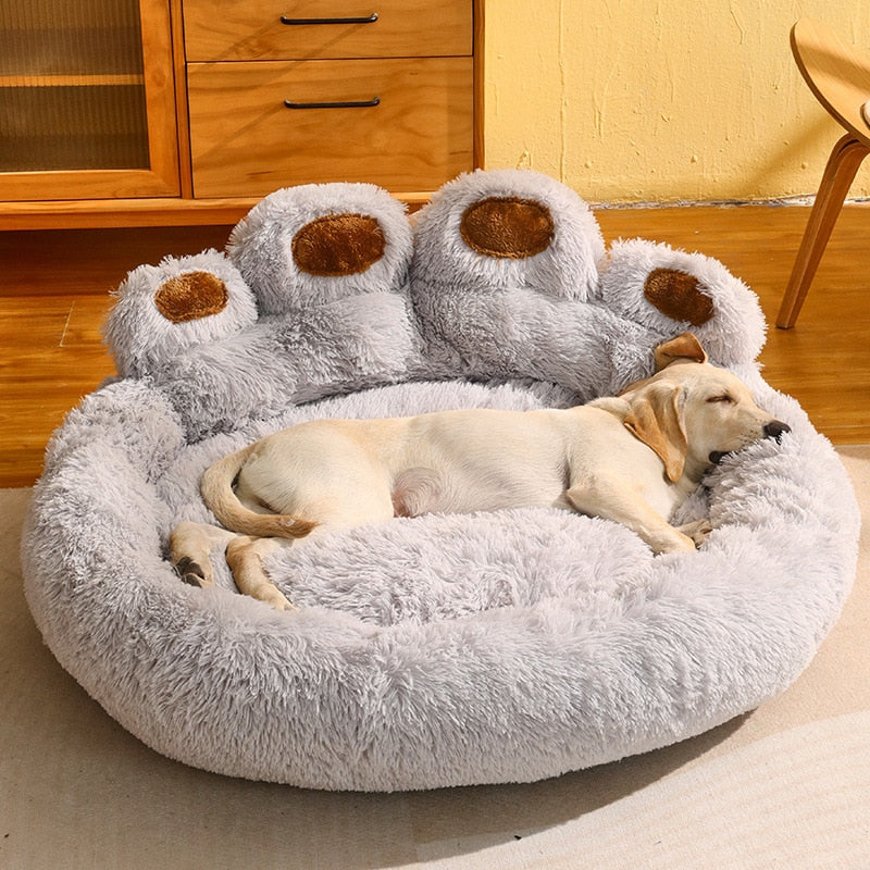 Large Bear Paw Shaped Dog Bed and Cat Mat - Deep Sleeping Warmth and Super Soft Cushion for Ultimate Relaxation