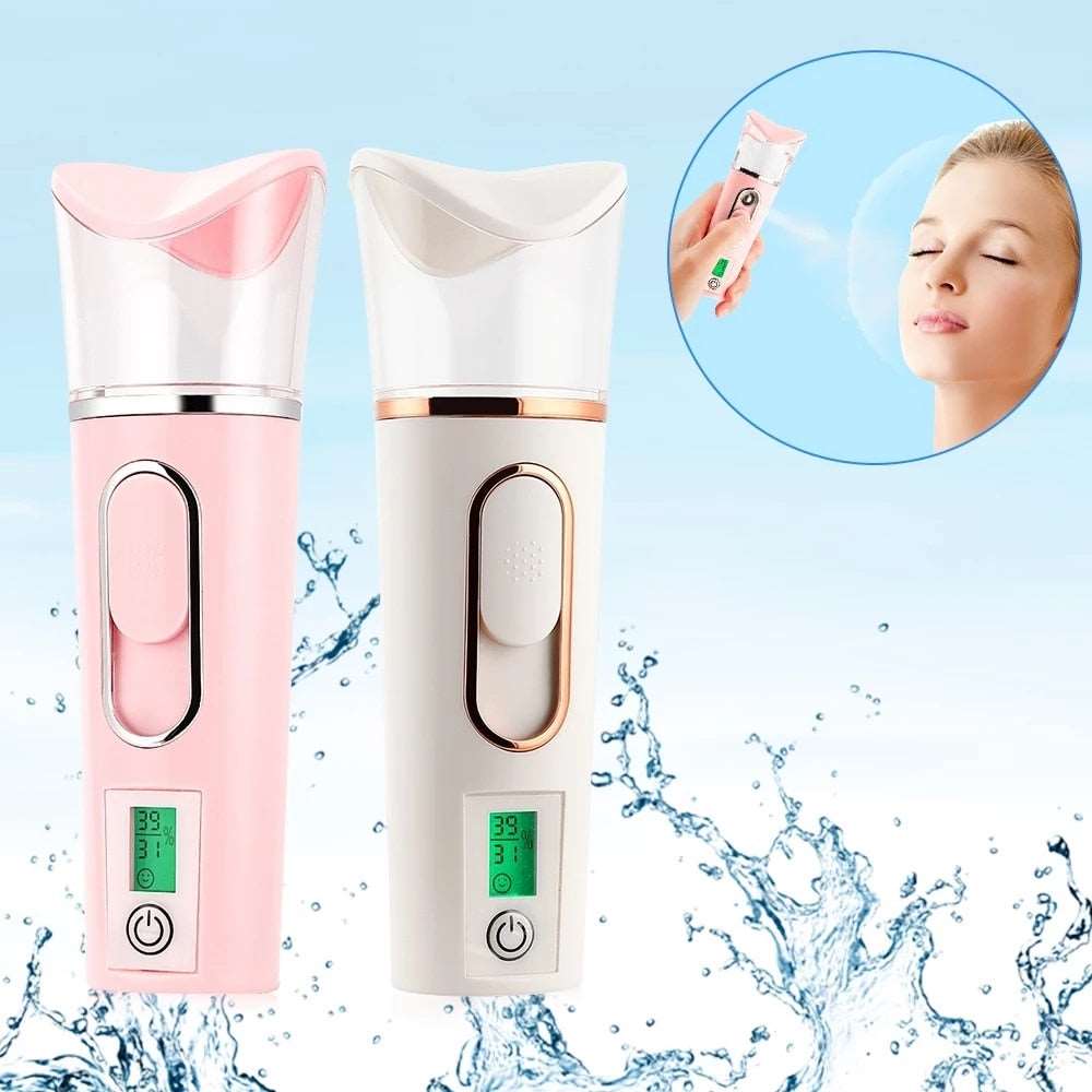 Home Rechargeable Water Replenishing Instrument Steamed Face Sprayer Facial Mister Mini Face Steamer