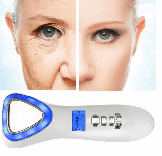 Facial Wrinkle Remover - Ultrasonic Vibration Massager Hot and Cold Therapy