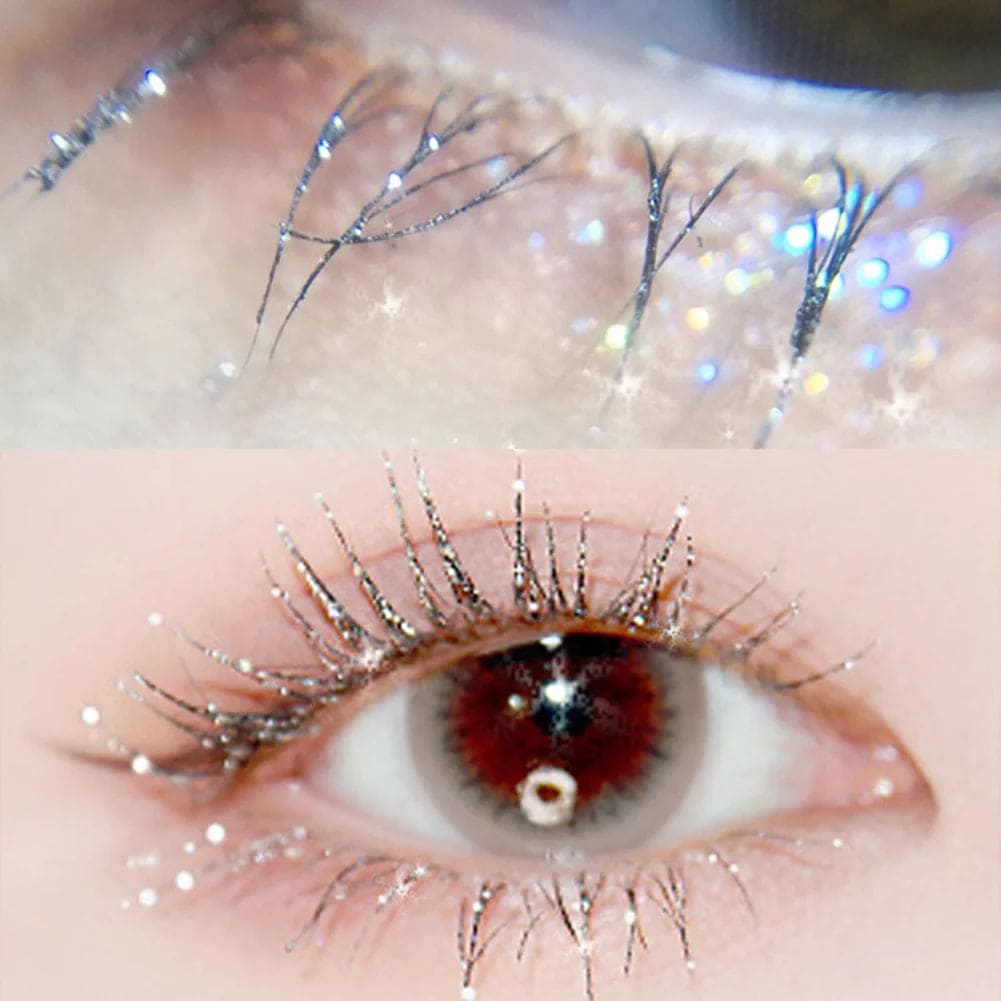 Sparkling Diamond Glitter Mascara Waterproof Curling Eyelash Shiny Eyebrow