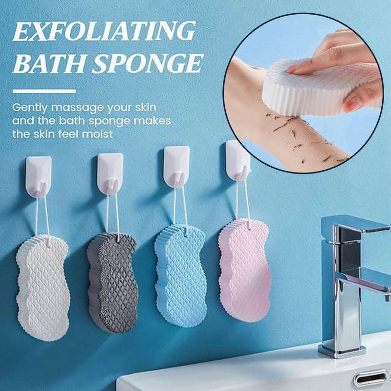 Durable 3D Exfoliating Bath Sponge with Fish Scale Pattern - Body Rubbing and Relaxing Bath Experience