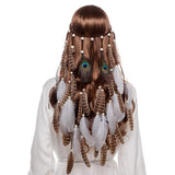Fashion Boho Feather Headband for Woman Hair Accessories Peacock Feather Turban Ladies Adjust Hairband