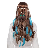 Fashion Boho Feather Headband for Woman Hair Accessories Peacock Feather Turban Ladies Adjust Hairband