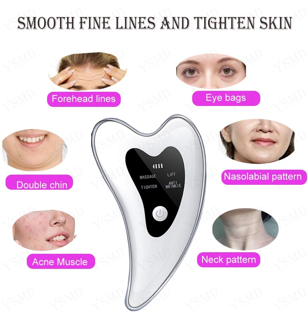 Skin Scraping Facial Massage Skincare Tools for Lifting, Tightening, and Anti-Wrinkle | Double Chin Removal | Neck Care | Electric Face Massager