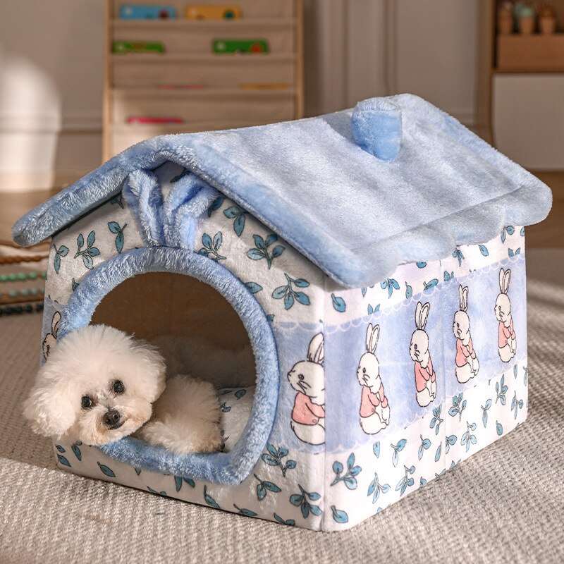 Dog Pet Bed Kennel Round Cat Winter Warm Dog House Sleeping Bag