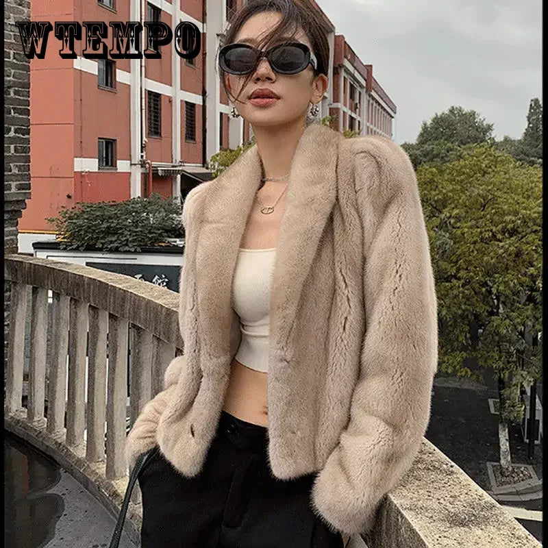 Luxe Comfort: Thicken Fur Coat for Women – Short Fashion Jacket with Double Fur Layering