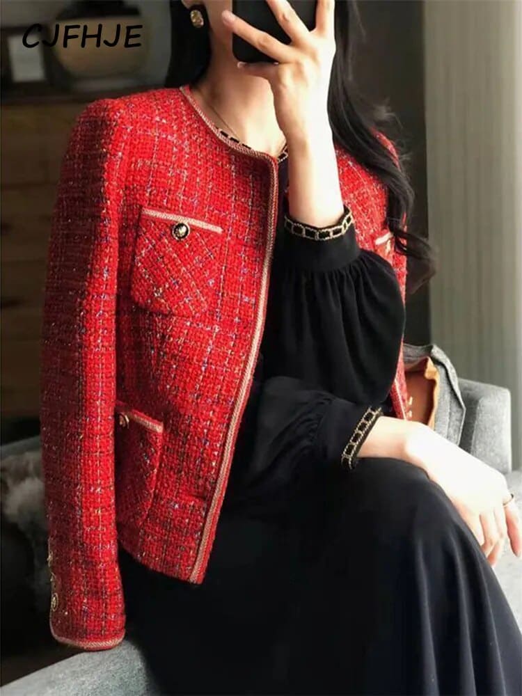 Red Tweed Blazer - A Must-Have for Autumn and Winter