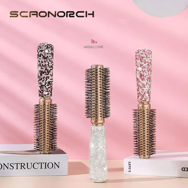 Luxury Rhinestone Comb - Portable Travel Massage Hair Comb for Anti-Static Detangling, Hairdressing, and Styling