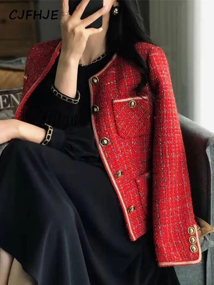 Red Tweed Blazer - A Must-Have for Autumn and Winter