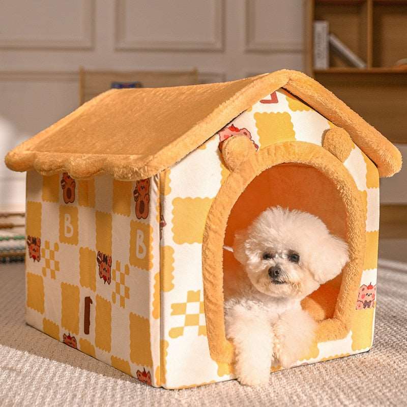 Foldable Dog House Pet Cat Bed Winter Dog Villa Sleep Kennel