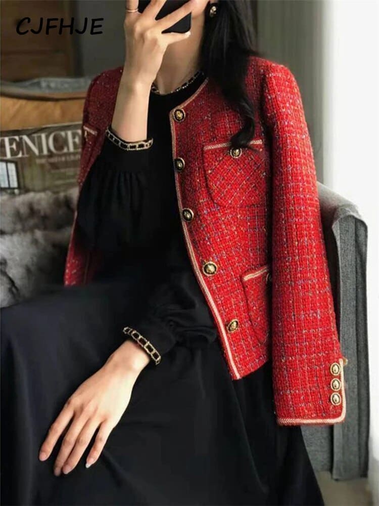 Red Tweed Blazer - A Must-Have for Autumn and Winter